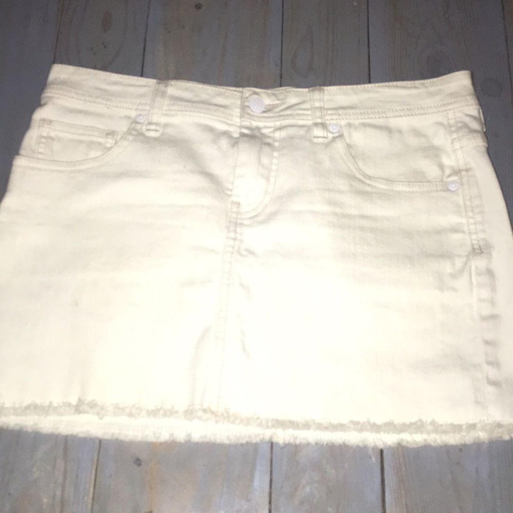 White jean skirt